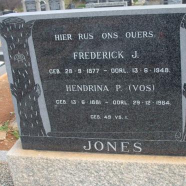 JONES Frederick J. 1877-1948 &amp; Hendrina P. VOS 1881-1964