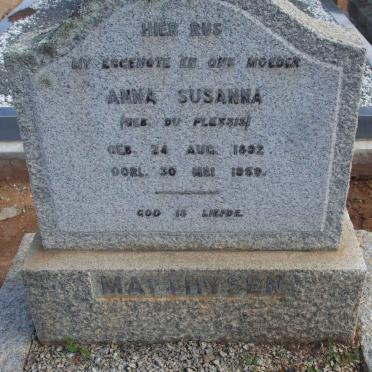 MATTHYSEN Anna Susanna nee DU PLESSIS 1892-1959