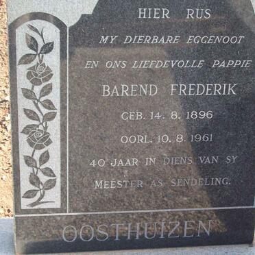 OOSTHUIZEN Barend Frederik 1896-1961