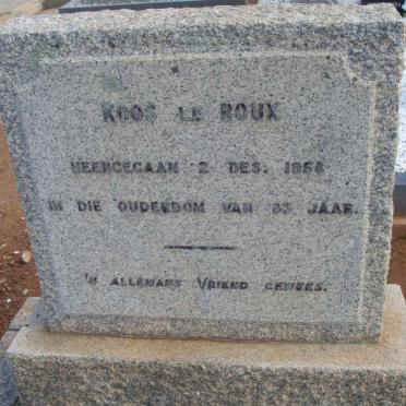 ROUX Koos, le -1958