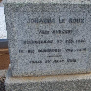 ROUX Johanna, le nee BURGER -1961