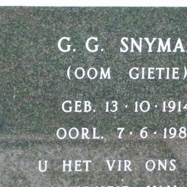 SNYMAN G.G. 1914-1982