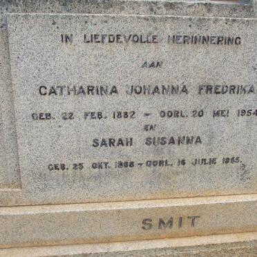 SMIT Catharina Johanna Fredrika 1882-1954 :: SMIT Sarah Susanna 1868-1955