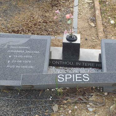 SPIES Pieter Jacobus 1919-2008 &amp; Johanna Jacoba BRAND 1919-1978