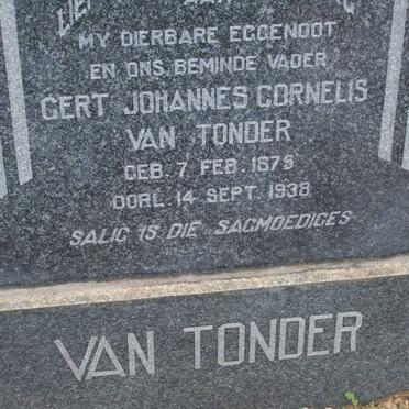 TONDER Gert Johannes Cornelis, van 1875-1938