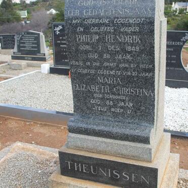THEUNISSEN Philip Hendrik -1949 &amp; Maria Elizabeth Christina SCHOONEES