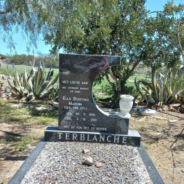 TERBLANCHE Ella Dorothea Mareina nee VAN ZYL 1930-2001