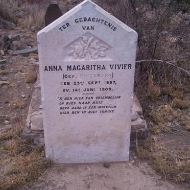 VIVIER Anna Magaritha nee PIETERSEN 1887-1909