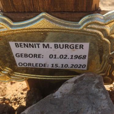 BURGER Bennit M. 1968-2020