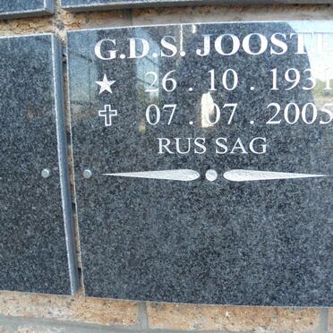 JOOSTE G.D.S. 1931-2005