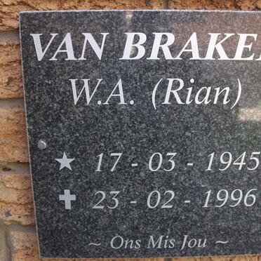 BRAKEL W.A., van 1945-1996