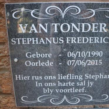 TONDER Stephanus Frederick, van 1990-2015
