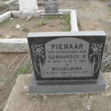 PIENAAR Gerhardus P. 1897-1953 &amp; Wilhelmina 1898-1977