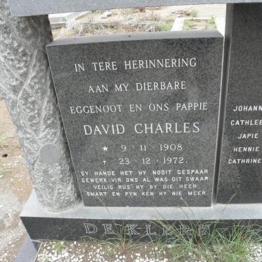 KLERK David Charles, de 1908-1972