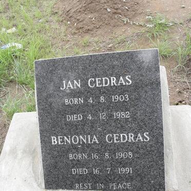 CEDRAS Jan 1903-1982 &amp; Benonia 1908-1991