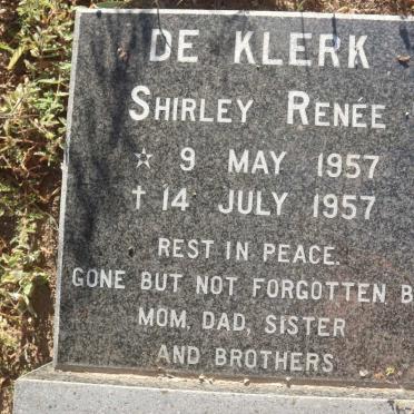KLERK Shirley Renee, de 1957-1957