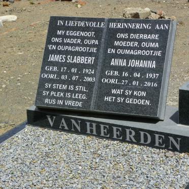 HEERDEN James Slabbert, van 1924-2003 &amp; Anna Johanna 1937-2016
