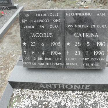 ANTHONIE Jacobus 1905-1984 &amp; Catrina 1910-1990