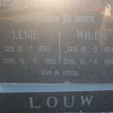 LOUW Willie 1919-1963 &amp; Lenie 1887-1951