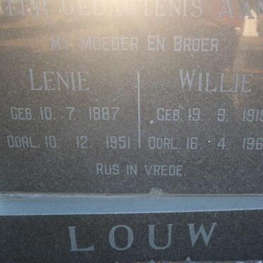 LOUW Willie 1919-1963 &amp; Lenie 1887-1951