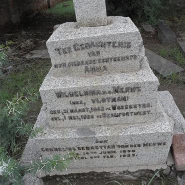 MERWE Cornelius Sebastian 1858-1935 &amp; Anna Wilhelmina VLOTMAN 1862-1920