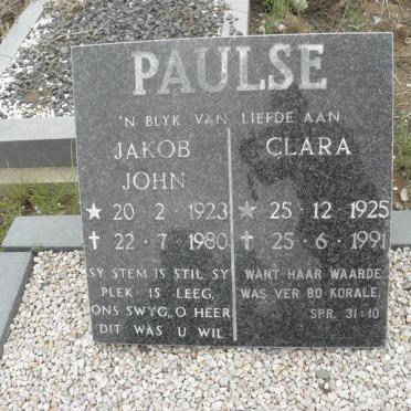 PAULSE Jakob John 1923-1980 &amp; Clara 1925-1991