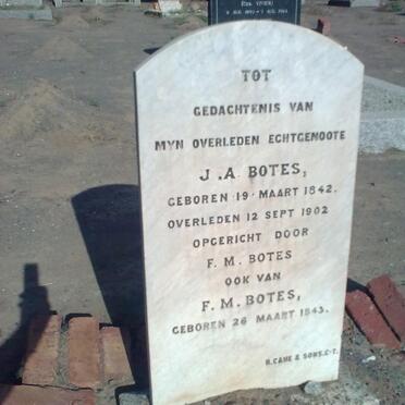 BOTES J.A. 1842-1902 &amp; F.M. 1843-