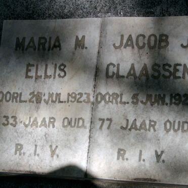 CLAASSEN Jacob J. -1920 :: ELLIS Maria M. -1923