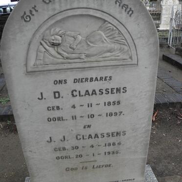 CLAASSENS J.D. 1855-1897 &amp; J.J. 1884-1935