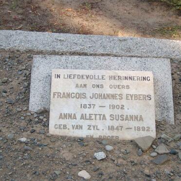 EYBERS Francois Johannes 1837-1902 &amp; Anna Aletta Susanna VAN ZYL 1847-1892 :: EYBERS ??