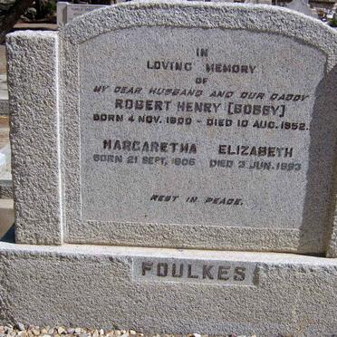 FOULKES Robert Henry 1900-1952 &amp; Margaretha Elizabeth 1906-1953