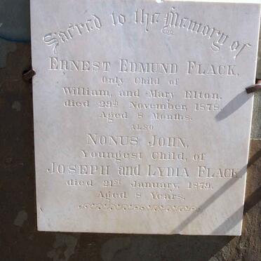 FLACK Ernest Edmund -1878 :: FLACK Nonus John -1879