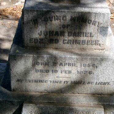 GRIMBEEK Johan Daniel Edzard 1854-1926