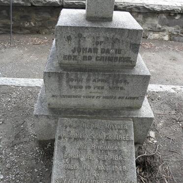 GRIMBEEK Johan Daniel Edzard 1854-1926 &amp; Johanna S.W. BUCHNER 1865-1949