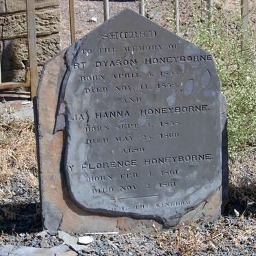 HONEYBORNE ?rt Dyason 1857-1858 :: HONEYBORNE ?lia Hanna 1858-1860 :: HONEYBORNE ?y Florence 1861-1861