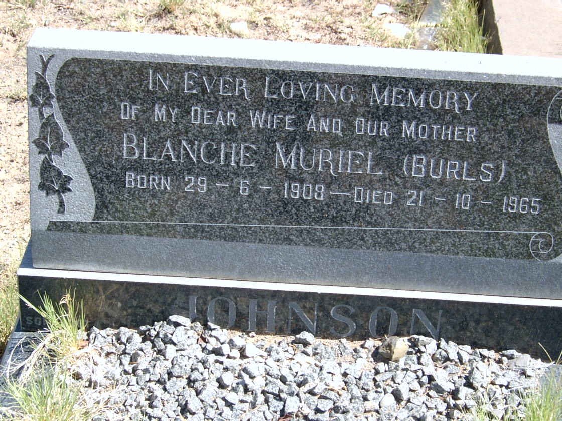 JOHNSON Blanche Muriel nee BURLS 1908-1965