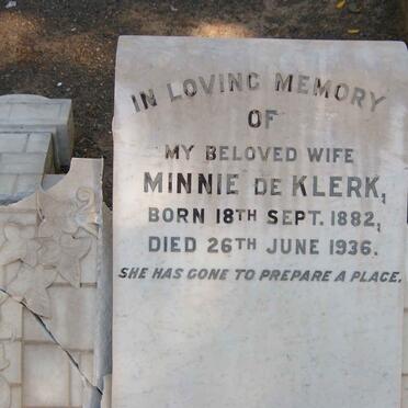 KLERK Minnie, de 1882-1936