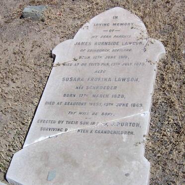 LAWSON James Burnside 1819-1873 &amp; Susara Frokina SCHROEDER 1828-1869
