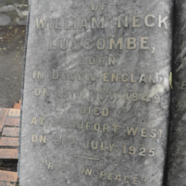LUSCOMBE William Neck 1849-1925