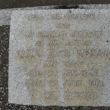 MARAIS Anna D.J. nee ELLIS 1880-1918