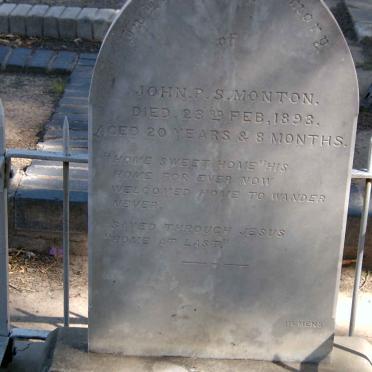 MONTON John P.S. -1898