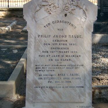 NAUDE Philip Jacob 1830-1898 &amp; Anna C. ESTERHUIZEN 1833-1906