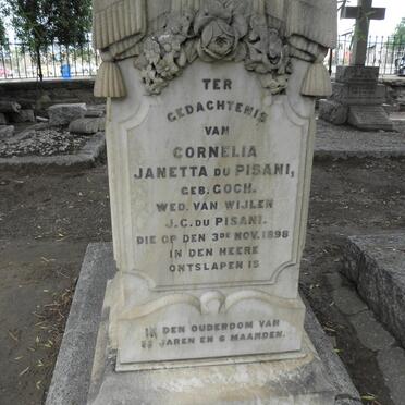 PISANI Cornelia Janetta, du nee GOCH -1898