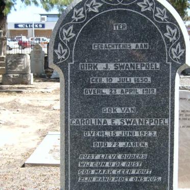 SWANEPOEL Dirk J. 1850-1919 &amp; Carolina E. -1923