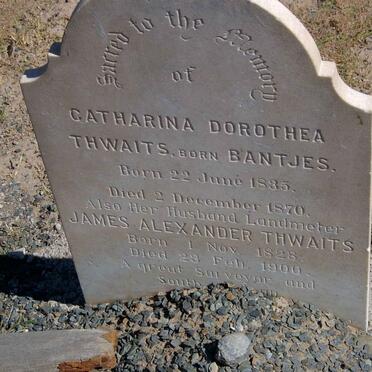 TWAITS James Alexander 1828-1900 &amp; Catharina Dorothea BANTJES 1835-1870