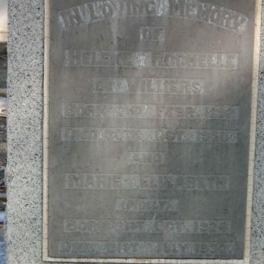 VILLIERS Helene Rochelle, de 1892-1930 :: DE VILLIERS Marie Elizabeth 1924-1930