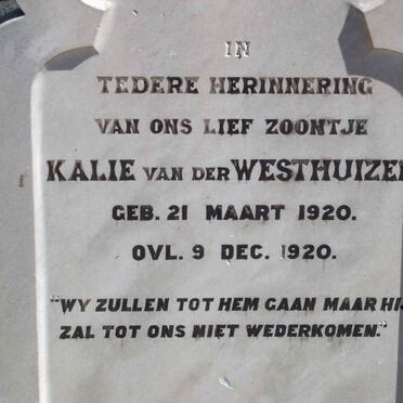 WESTHUIZEN Kalie, van der 1920-1920