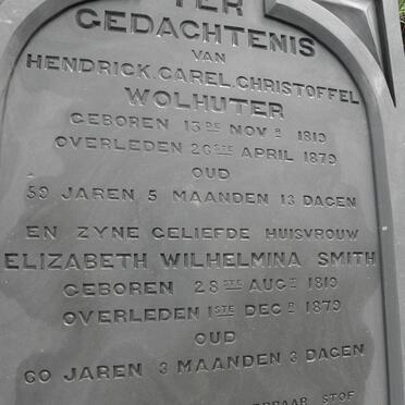 WOLHUTER Hendrick Carel Christoffel 1819-1879 &amp; Elizabeth Wilhelmina SMITH 1819-1879
