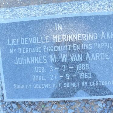 AARDE Johannes M.W., van 1889-1963