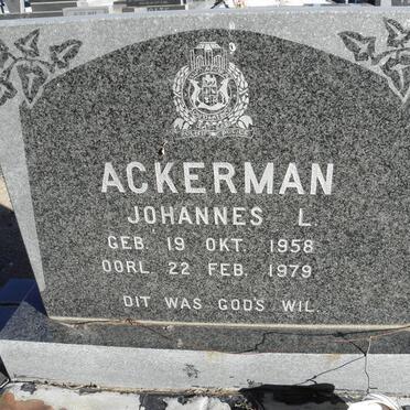 ACKERMAN Johannes L. 1958-1979